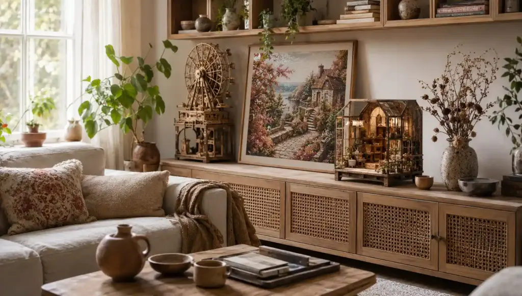 Curated handmade decor in a slow living interior