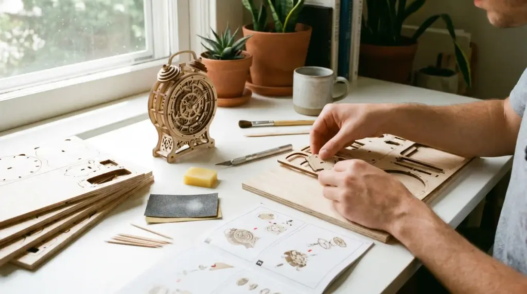 How to build 3d wooden puzzles on a beginner hobby desk