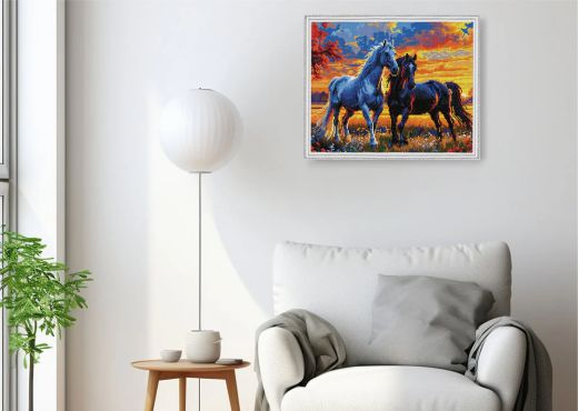 Sunset Stallions 40x50cm 16