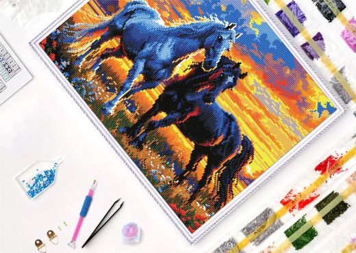 Sunset Stallions 40x50cm 18